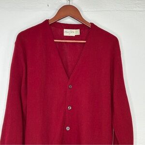 Vintage The Mens Store Sears Cardigan Sweater Sz Medium Maroon Grandpa Dad